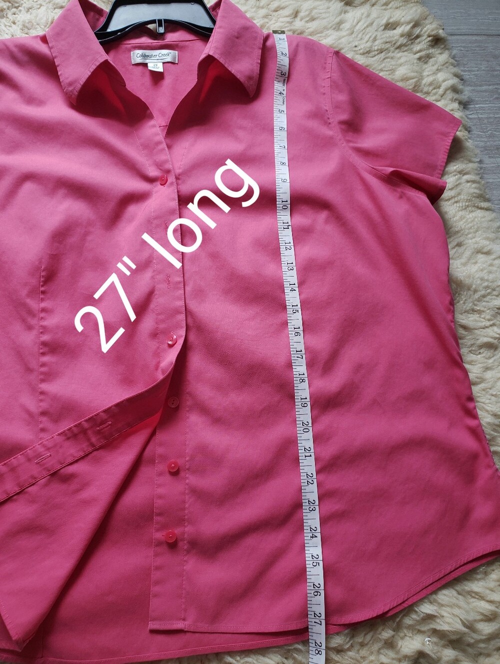 Coldwater Creek Pink Short Sleeve Cotton Blouse 2X - Picture 5 of 10